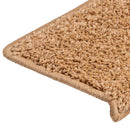 trappemåtter 30 stk. 65x21x4 cm beige rektangulær kant