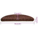 trappemåtter 20 stk. 56x17x3 cm brune halvrunde