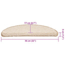 trappemåtter 20 stk. 56x17x3 cm cremefarvede halvrund
