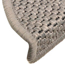selvklæbende trappemåtter 30 stk. 56x17x3 cm sisal-look sølv