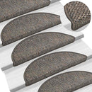 selvklæbende trappemåtter 30stk. 56x17x3cm sisal-look grå-beige