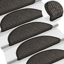 selvklæbende trappemåtter 30 stk. 56x17x3cm sisal-look antracit