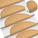 selvklæbende trappemåtter 30 stk. 56x17x3 cm sisal-look sisal