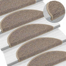 selvklæbende trappemåtter 30 stk. 56x17x3 cm sisal-look beige