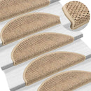 selvklæbende trappemåtter 30stk. 56x17x3cm sisal-look sandfarve