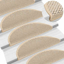 selvklæbende trappemåtter 30 stk. 56x17x3 cm sisal-look creme
