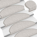 selvklæbende trappemåtter 30 stk. 65x21x4 cm sisal-look platina