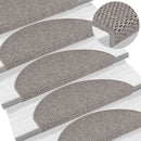 selvklæbende trappemåtter 30 stk. 65x21x4 cm sisal-look sølv