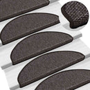 selvklæbende trappemåtter 30 stk. 65x21x4cm sisal-look antracit