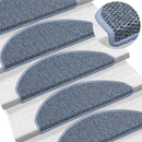 selvklæbende trappemåtter 30 stk. 65x21x4 cm sisal-look blå