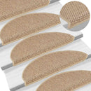 selvklæbende trappemåtter 30stk. 65x21x4cm sisal-look sandfarve