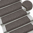 selvklæbende trappemåtter 30stk. 65x21x4cm sisal-look grå beige