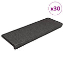 selvklæbende trappemåtter 30 stk. 65x21x4cm sisal-look antracit