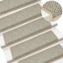selvklæbende trappemåtter 30 stk. 65x21x4 cm sisal-look lysegrøn