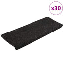 selvklæbende trappemåtter 30 stk. 65x24,5x3,5 cm antracitgrå