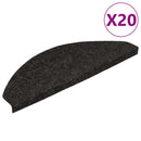 selvklæbende trappemåtter 20 stk. 56x17x3 cm sort