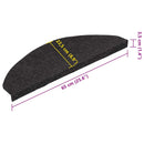 selvklæbende trappemåtter 30 stk. 65x22,5x3,5 cm sort