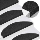 selvklæbende trappemåtter 30 stk. 65x22,5x3,5 cm sort