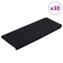 selvklæbende trappemåtter 30 stk. 65x24,5x3,5 cm sort