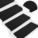 selvklæbende trappemåtter 30 stk. 65x24,5x3,5 cm sort