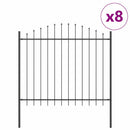 Havehegn 8 pcs Grå 170 x 190 cm Pulverlakeret stål