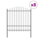 Havehegn 8 pcs Grå 170 x 215 cm Pulverlakeret stål