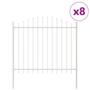 Havehegn 8 pcs Hvid 170 x 165 cm Pulverlakeret stål