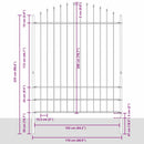 Havehegn 8 pcs Hvid 170 x 225 cm Pulverlakeret stål