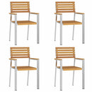 Have Spisebordssæt 5 pcs Massiv akacietræ og rustfrit stål