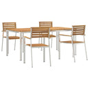 Have Spisebordssæt 5 pcs Massiv akacietræ og rustfrit stål