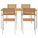 Have Spisebordssæt 5 pcs Massiv teaktræ og rustfrit stål