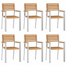 Have Spisebordssæt 7 pcs Massiv teaktræ og rustfrit stål