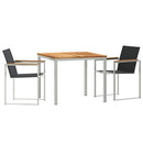 Have Spisebordssæt 3 pcs Massiv teaktræ og rustfrit stål