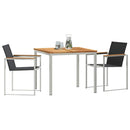 Have Spisebordssæt 3 pcs Massiv teaktræ og rustfrit stål