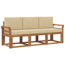 Udendørs sofagruppe med pude 3 pcs Naturlig og Beige