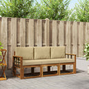Udendørs sofagruppe med pude 3 pcs Naturlig og Beige