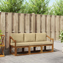 Udendørs sofagruppe med pude 3 pcs Naturlig og Beige