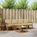 Udendørs sofagruppe med pude 5 pcs Naturlig og Beige