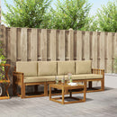 Udendørs sofagruppe med pude 5 pcs Naturlig og Beige