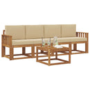 Udendørs sofagruppe med pude 5 pcs Naturlig og Beige