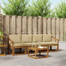 Udendørs sofagruppe med pude 5 pcs Naturlig og Beige