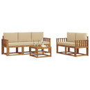 Udendørs sofagruppe med pude 6 pcs Naturlig og Beige