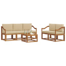 Udendørs sofagruppe med pude 6 pcs Naturlig og Beige