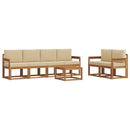 Udendørs sofagruppe med pude 7 pcs Naturlig og Beige
