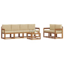 Udendørs sofagruppe med pude 7 pcs Naturlig og Beige