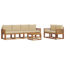 Udendørs sofagruppe med pude 7 pcs Naturlig og Beige