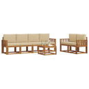 Udendørs sofagruppe med pude 7 pcs Naturlig og Beige