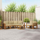 Udendørs sofagruppe med pude 7 pcs Naturlig og Beige