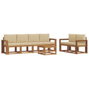 Udendørs sofagruppe med pude 7 pcs Naturlig og Beige