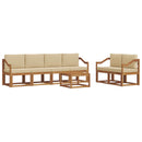 Udendørs sofagruppe med pude 7 pcs Naturlig og Beige
